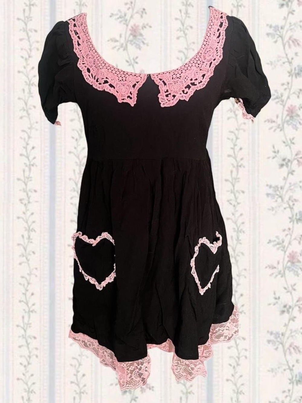Widow Black and Pink Babydoll Dress